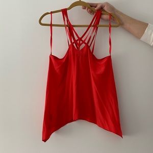 BCBG silk red blouse